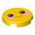 LEGO Gelb Fliese 2 x 2 Runden mit Smiling Gesicht mit Pink Cheeks mit unterem Bolzenhalter (14769 / 104559)