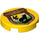 LEGO Yellow Tile 2 x 2 Round with U.S. Fish and Wildlife Service with Bottom Stud Holder (14769 / 78353)