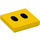 LEGO Yellow Tile 2 x 2 with 2 black ovals with Groove (3068 / 68927)