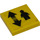LEGO Yellow Tile 2 x 2 with Arrows and Minifig Sticker with Groove (3068)