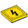 LEGO Amarillo Plana 2 x 2 con Negro Lightning Bolt Sign con ranura (3068 / 38140)