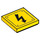 LEGO Yellow Tile 2 x 2 with Black Lightning Bolt Sign with Groove (3068 / 38140)