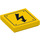 LEGO Gelb Fliese 2 x 2 mit Schwarz Lightning Bolt Sign mit Nut (3068 / 38140)