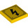 LEGO Amarillo Plana 2 x 2 con Negro Lightning Bolt Sign con ranura (3068 / 38140)