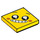 LEGO Yellow Tile 2 x 2 with Grinning Face with Groove (3068 / 57458)