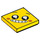 LEGO Jaune Tuile 2 x 2 avec Grinning Affronter avec rainure (3068 / 57458)