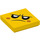 LEGO Amarillo Plana 2 x 2 con Grumpy Cara con ranura (3068 / 65686)