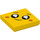 LEGO Jaune Tuile 2 x 2 avec Happy Affronter avec rainure (3068 / 65674)