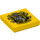LEGO Yellow Tile 2 x 2 with Hufflepuff Crest with Groove (3068 / 56425)