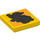 LEGO Yellow Tile 2 x 2 with Hufflepuff Symbol with Groove (3068 / 107485)