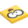 LEGO Jaune Tuile 2 x 2 avec Lakitu Happy Face avec Gros Yeux avec rainure (3068 / 79528)