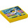 LEGO Gul Tile 2 x 2 med Latin Dance print med Rille (3068 / 72785)