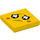 LEGO Jaune Tuile 2 x 2 avec Sad Affronter avec rainure (3068 / 53605)