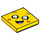 LEGO Yellow Tile 2 x 2 with Smiling Face with Tears and Tongue with Groove (3068 / 44354)