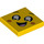 LEGO Yellow Tile 2 x 2 with Smiling Face with Tears and Tongue with Groove (3068 / 44354)