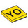 LEGO Geel Tegel 2 x 2 met &#039;YO&#039; met groef (3068 / 90835)