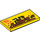 LEGO Yellow Tile 2 x 4 with 95 and mud splatter left (33672 / 87079)