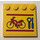 LEGO Yellow Tile 4 x 4 with Studs on Edge with Bike and Tools Sticker (6179)