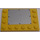 LEGO Yellow Tile 4 x 6 with Studs on 3 Edges with Silver Chequer Plate, Black Rivets Sticker (6180)