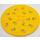 LEGO Yellow Tile 8 x 8 Round with 2 x 2 Center Studs with Pink Flowers Sticker (6177)