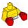 LEGO Gelb Torso mit Weiß Boxing Gürtel Muster und Boxing Gloves (65229 / 97149)