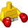 LEGO Yellow Torso with White Boxing Belt Pattern and Boxing Gloves (65229 / 97149)