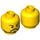 LEGO Yellow Tournament Knight Head (Recessed Solid Stud) (3626)