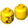 LEGO Yellow Tow Trucker Driver Thief Minifigure Head (Recessed Solid Stud) (3626 / 29926)