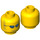 LEGO Yellow Town Head with Blue Sunglasses &amp; Stubble Decoration (Recessed Solid Stud) (3626 / 52516)