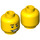 LEGO Gelb Town Master Minifigure Kopf (Einbau-Vollbolzen) (3626 / 18886)