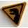LEGO Yellow Triangular Sign with T-Rex Sticker with Split Clip (30259)