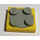 LEGO Gelb Turntable 2 x 2 Platte mit Light Grau oben