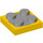 LEGO Jaune Turntable 2 x 2 avec Medium Stone grise Haut (74340)