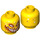 LEGO Yellow Ultimate Flama with Backpack Minifigure Head (Recessed Solid Stud) (3626 / 25050)