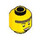 LEGO Yellow Viking - Dark Red Overalls Minifigure Head (Safety Stud) (3274 / 104507)