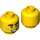 LEGO Geel Viking, Olive Green Shirt Minifigure Hoofd (Veiligheids Stud) (3274 / 104509)