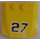 LEGO Yellow Wedge 4 x 4 Curved with &#039;27&#039; Sticker (45677)