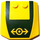LEGO Jaune Coin 4 x 4 Incurvé avec Train logo sur Dark Green Autocollant (45677)