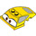 LEGO Jaune Coin 6 x 4 x 1.3 avec 4 x 4 Base avec Brown Yeux, Windows (32856 / 93591)