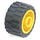 LEGO Gelb Wheel Hub 14.8 x 16.8 with Centre Groove with Tire 24 x 14 Shallow Tread (Tread Small Hub) without Band around Center of Tread