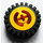 LEGO Yellow Wheel Hub 8 x 17.5 with Axlehole with Narrow Tire 24 x 7 with Ridges Inside