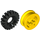 LEGO Yellow Wheel Hub 8 x 17.5 with Axlehole with Tire 43 x 11 (17 mm Inside Diameter)