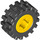 LEGO Yellow Wheel Rim Ø8 x 6.4 without Side Notch with Small Tire with Offset Tread (without Band Around Center of Tread) (73420)