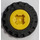 LEGO Żółty Wheel Rim Ø8 x 6.4 without Side Notch with Tire Ø15 X 6mm with Offset Tread Band Around Center of Tread