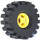 LEGO Yellow Wheel Rim Ø8 x 6.4 without Side Notch with Tyre 8/ 75 x 8 Offset Tread