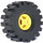 LEGO Yellow Wheel Rim Ø8 x 6.4 without Side Notch with Tyre 8/ 75 x 8 Offset Tread (73668)