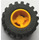 LEGO Gelb Rad Felge Breit Ø11 x 12 mit Runden Loch mit Reifen 21mm D. x 12mm - Offset Treten Klein Breit mit Slightly Bevelled Kante und no Band
