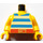 LEGO Giallo Bianco e Blu Striped Pirata Busto con Cintura con Giallo Braccia e Giallo Mani (973)