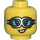 LEGO Yellow Wildlife Photographer Minifigure Head (Recessed Solid Stud) (3626 / 27971)