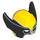 LEGO Yellow Wolverine Mask with Black Pointed Sides (17117 / 104639)